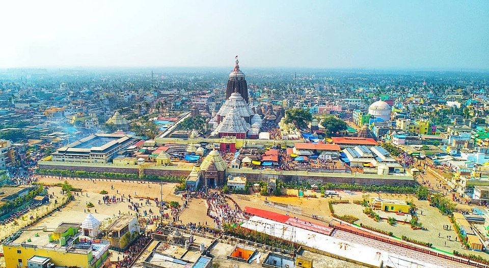 bird view of jagannath temple, puri